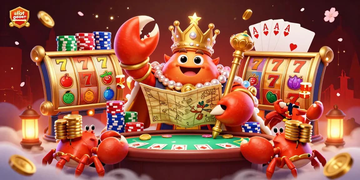 Join the excitement of slot gacor games with vibrant characters and dynamic elements in an immersive casino illustration.