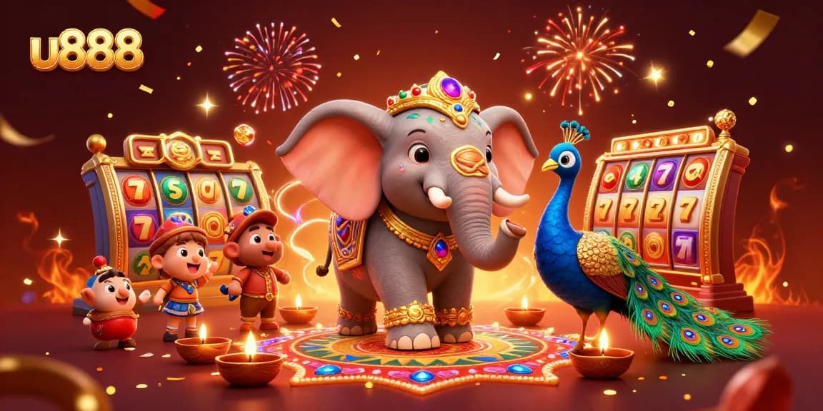 Experience exciting gameplay with u888's vibrant online slots featuring lucky symbols and dynamic celebrations.