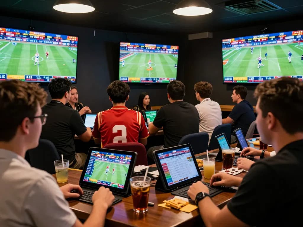 Exciting sports betting experience at Fun88 com with gamblers engaging in live matches and mobile apps