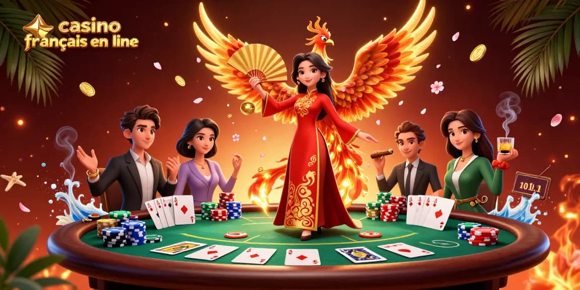 Vivez une expérience de jeu palpitante au casino francais en ligne avec des éléments de poker vibrants et des visuels captivants.