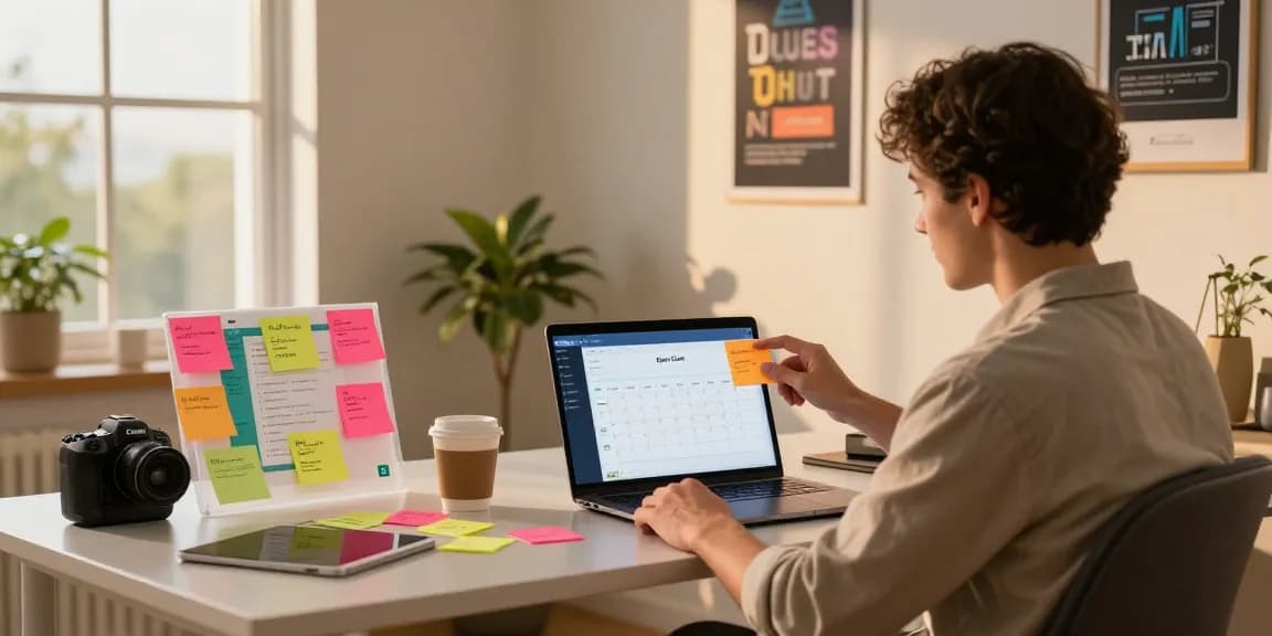 Engaged user managing tasks with the Open Claw personal AI assistant in a vibrant home office setting.