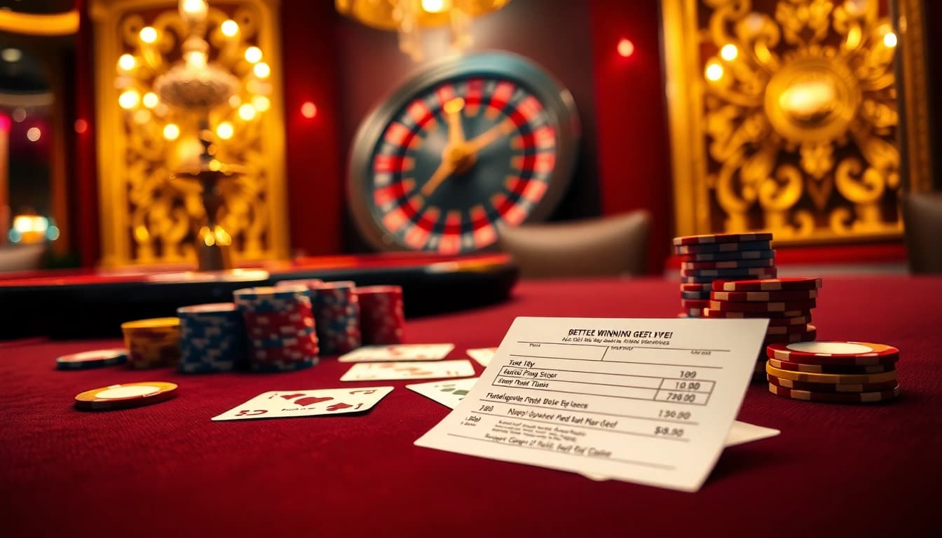 Experience the thrill of winning at xin88 with vibrant poker chips and a roulette wheel.