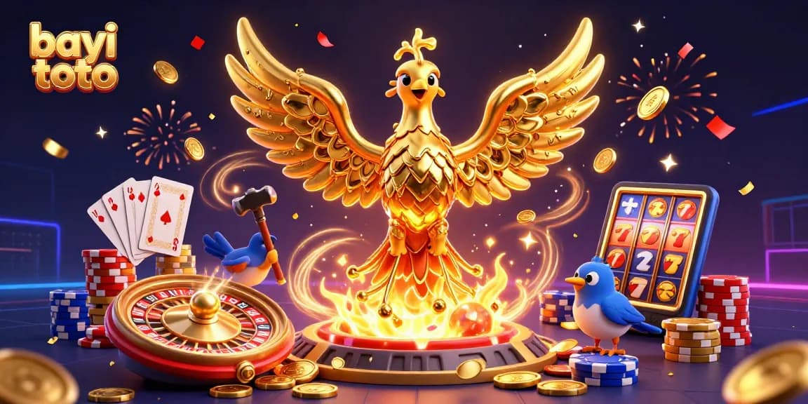 Experience thrilling gameplay with bayi toto, featuring a golden phoenix and dynamic casino elements.