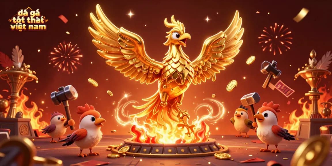 Engage in thrilling gameplay with đá gà tốt nhất việt nam amidst dynamic fighting arena elements and gold coins.