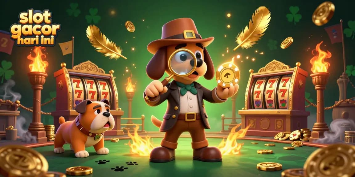 Spin the reels for slot gacor hari ini with a detective searching for winning treasures.