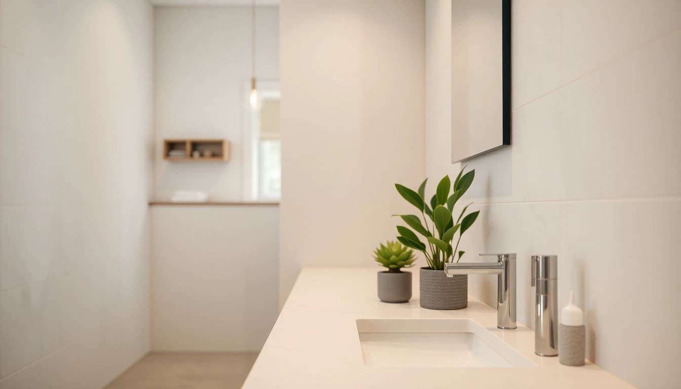 Transform your space with this stunning small bathroom remodel featuring elegant fixtures.