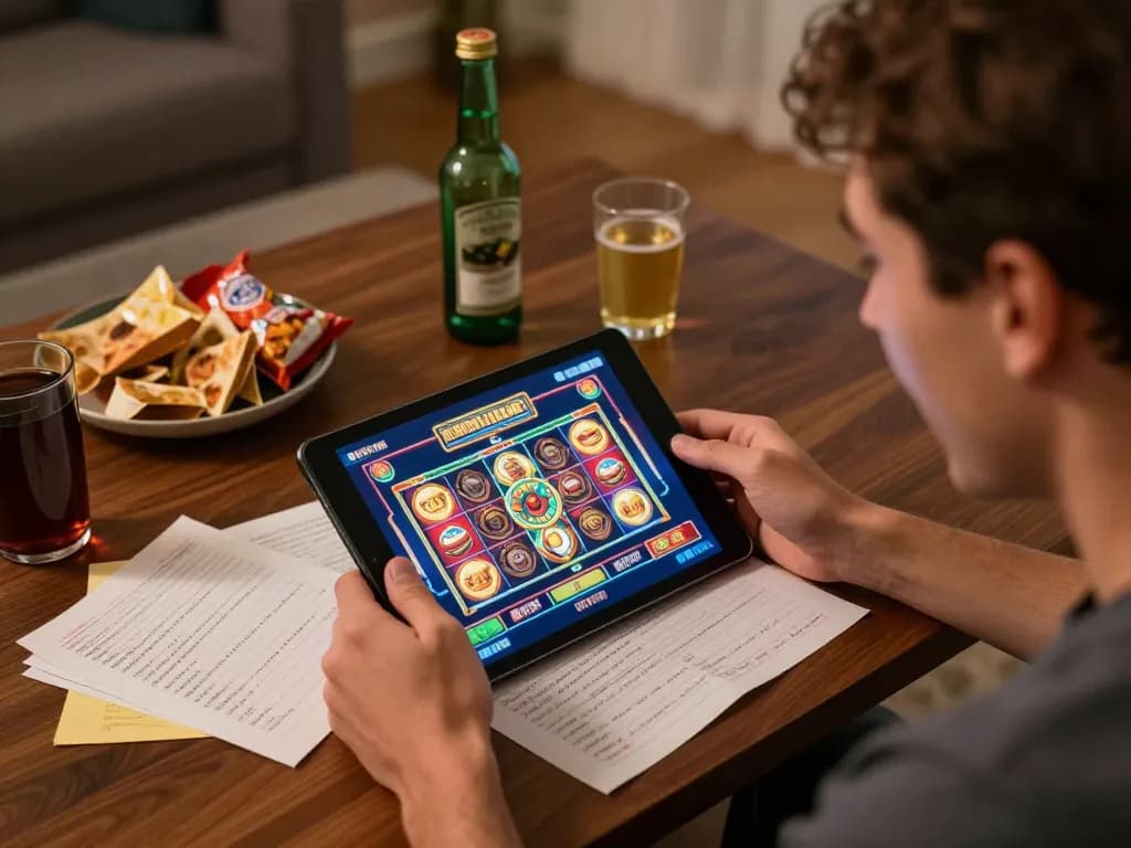 Experience thrilling gameplay with mau777 link alternatif in a cozy home setup for online gambling.