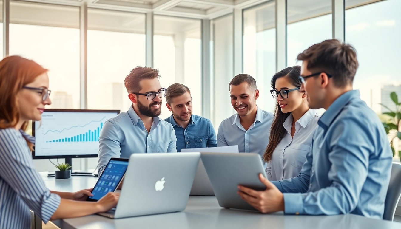 SEO Agency Clearwater team collaborating in a bright, modern office environment.