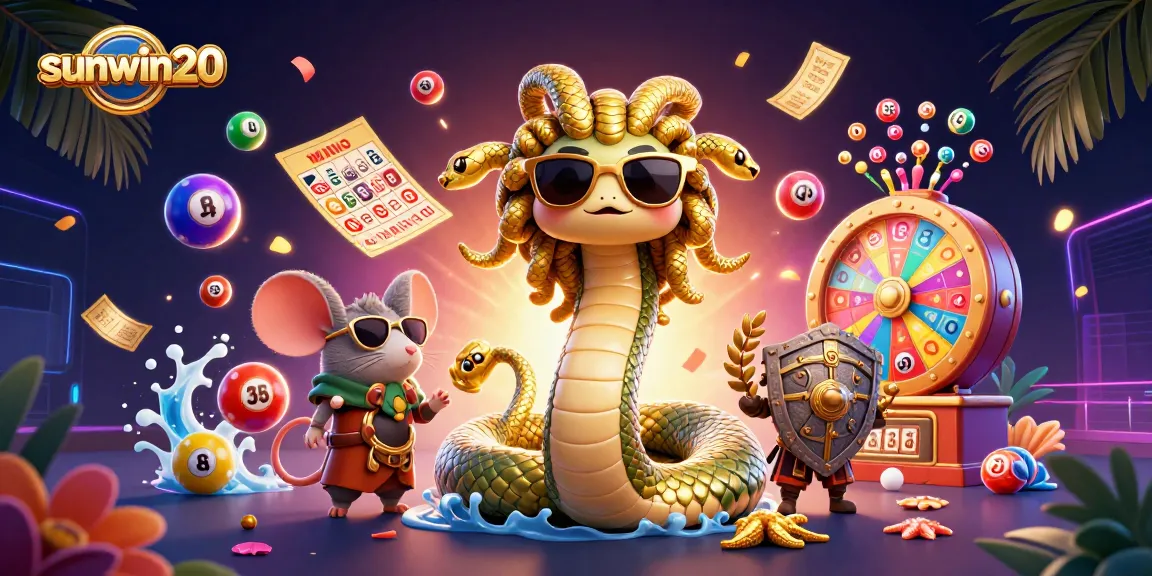 Experience thrilling games with sunwin20, featuring vibrant lottery elements and friendly characters.