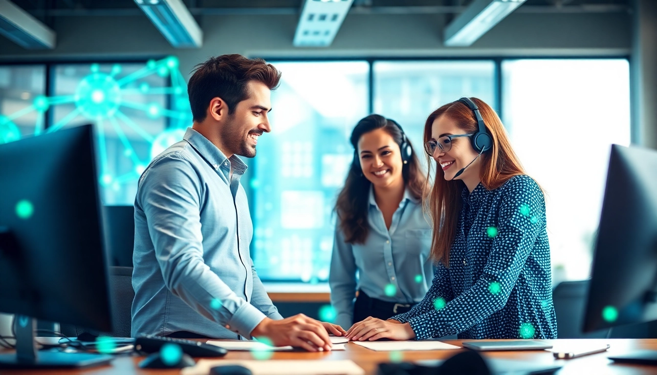 Managed IT services Lakeland team collaborating effectively in a modern office.