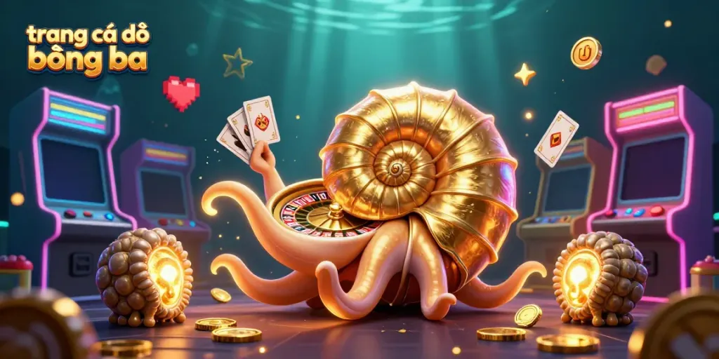 Engage with trang cá độ bóng đá through a vibrant 3D interactive gaming scene filled with rich colors and dynamic casino elements.