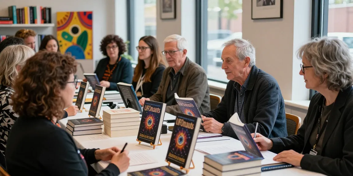 Scene at T Allen Greenfield's book signing event showcasing diverse readers engaging with his award-winning work at https://tallengreenfield.com.
