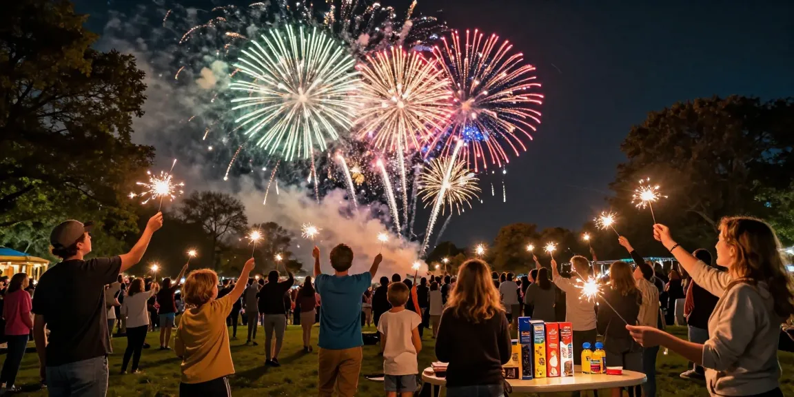 Festive fireworks display captivating people at an outdoor celebration in the UK, showcasing fireworks uk events.
