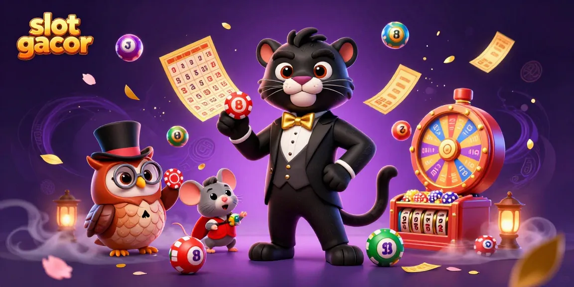 Experience thrilling slot gacor action with a stylish panther dealer, colorful elements, and good fortune in a vibrant casino.