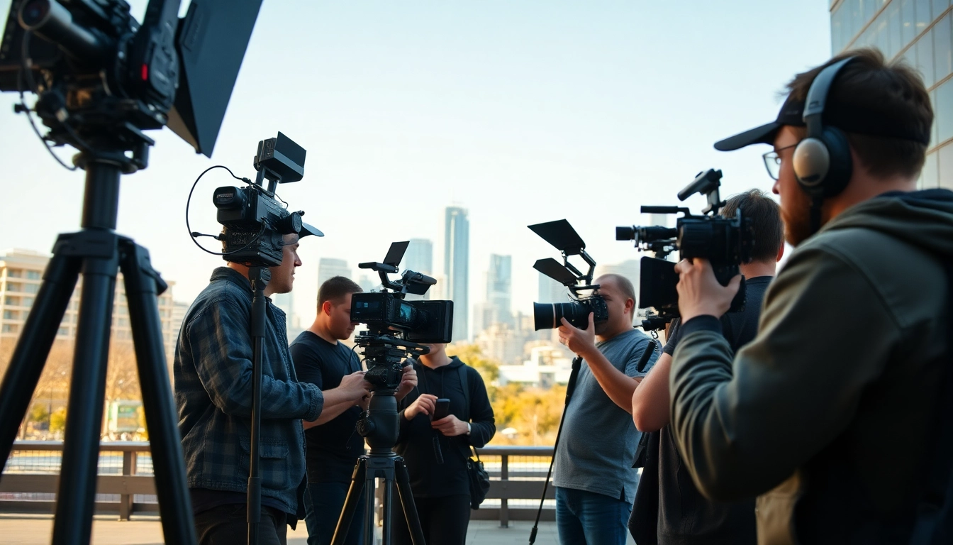 Edmonton production companies showcasing a dedicated film crew in action on location.
