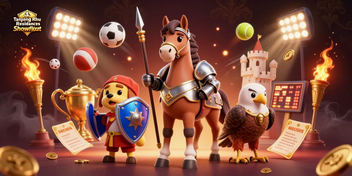 Tanjong Rhu Residences Showflat showcasing a dynamic scene with characters combining with sports elements for a lively casino experience