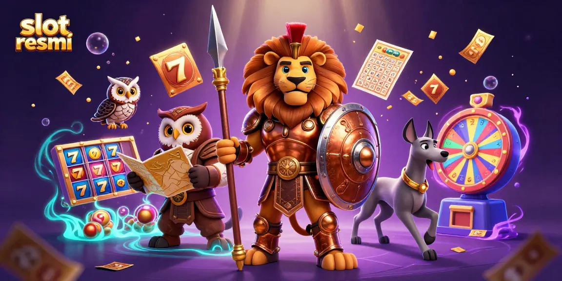 Rasakan gameplay mendebarkan dengan slot resmi yang menampilkan singa megah, burung hantu bijak, dan greyhound cepat dalam suasana kasino yang hidup.