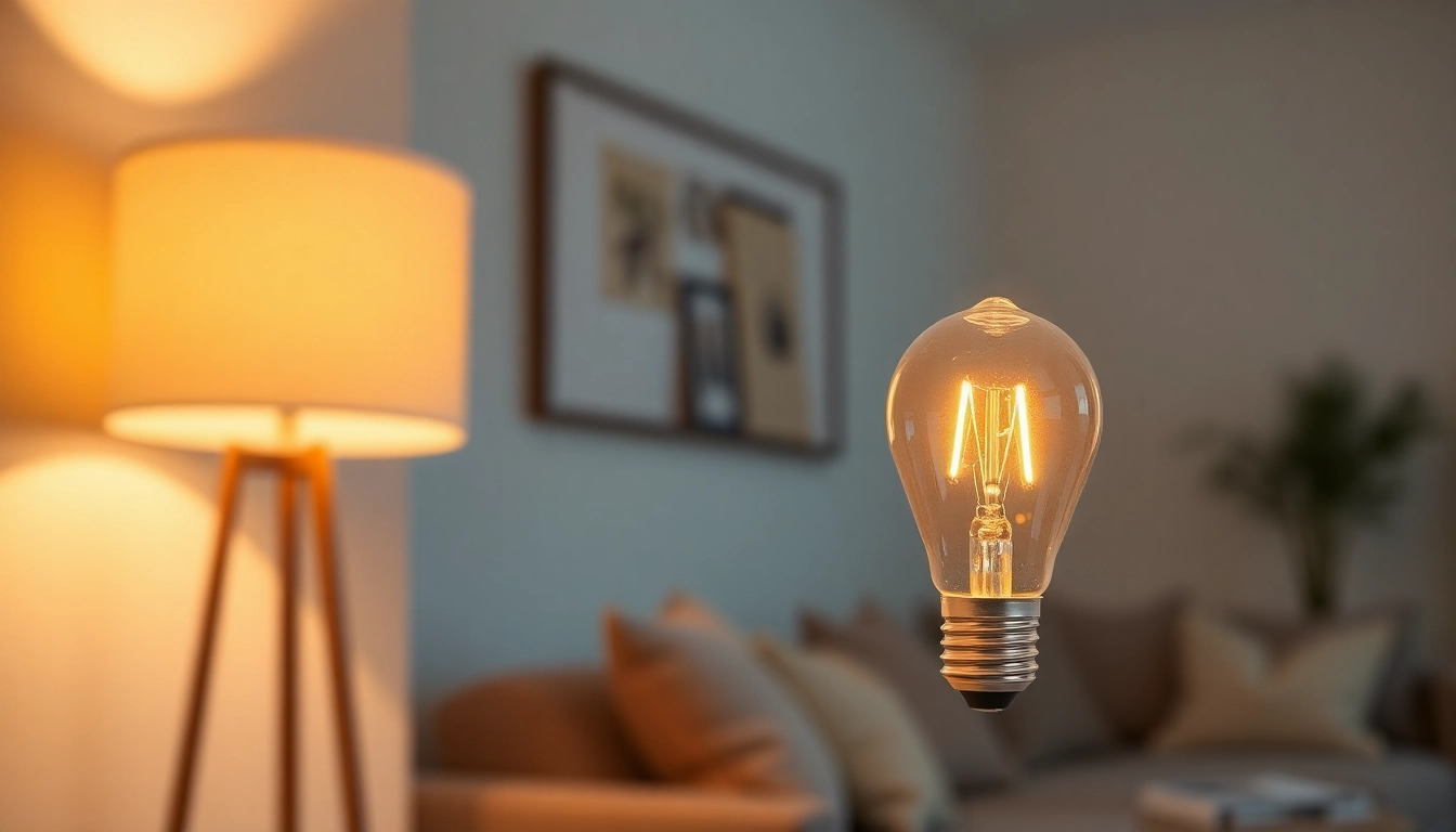 Learn what is an a19 bulb and see its bright glow enhancing a cozy room setting.