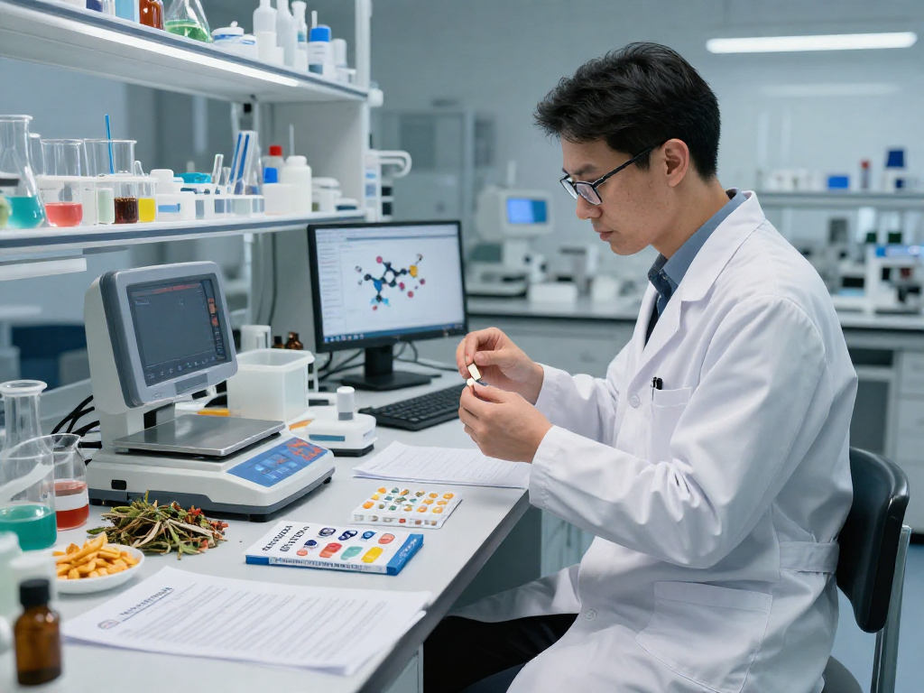 Scientist examining TB 500 Benefits in innovative buccal strip technology