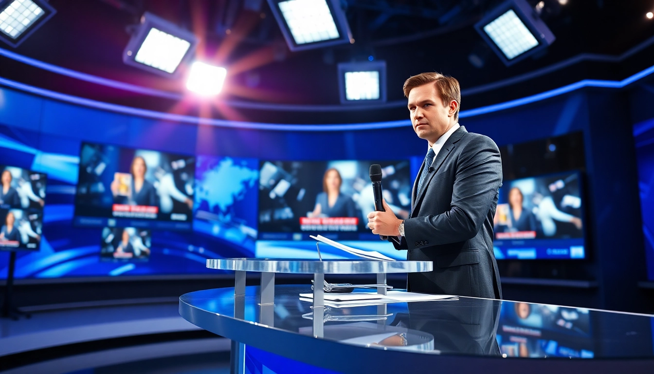 Catch breaking news headlines produced by a professional anchor in the studio.