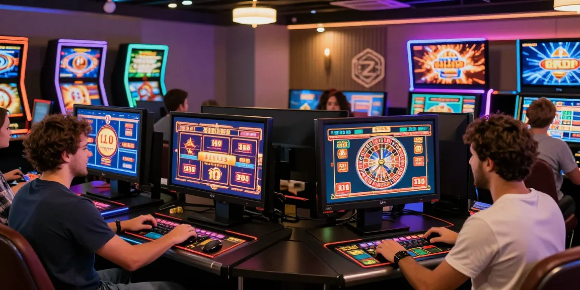 Des joueurs profitant de l'expérience de jeu du casino francais en ligne avec une interface colorée et des écrans interactifs.