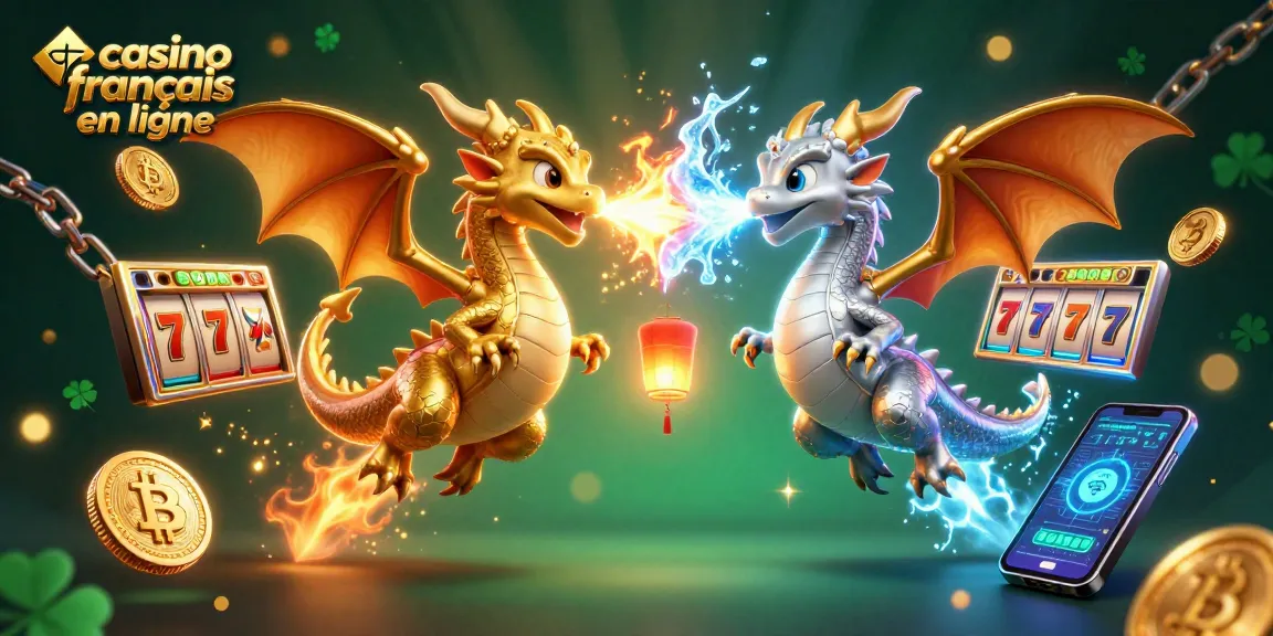 Jouez à des jeux passionnants au casino français en ligne avec des dragons 3D immersifs et des éléments de casino vibrants.
