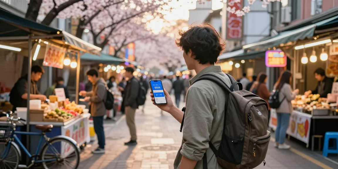 Traveler enjoying city life while checking nomad esim coupons for eSIM deals in Asia.