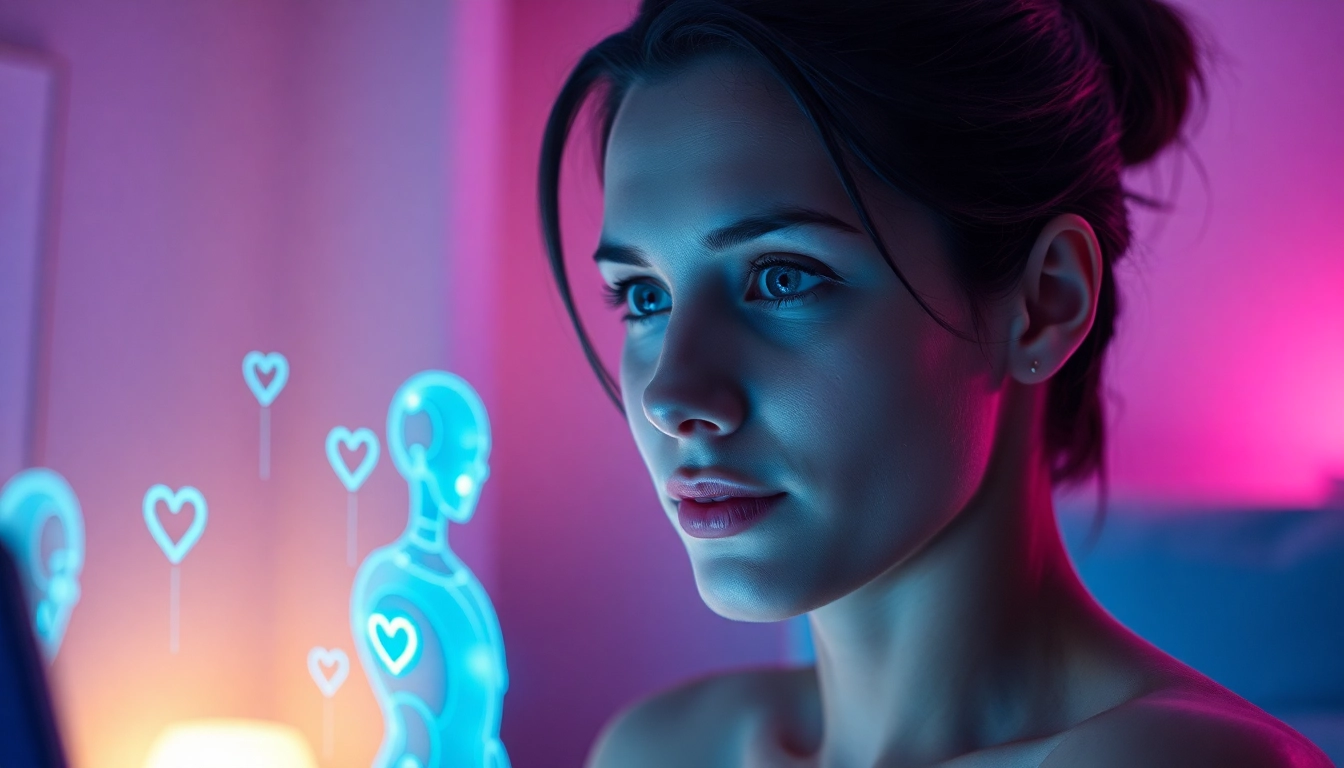 Engaging with an ai sex bot in a cozy, digitally enhanced environment, showcasing intimacy and innovation.