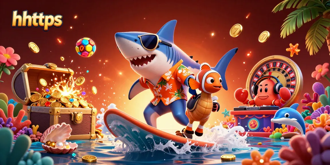 Experience hhttps with vibrant casino action featuring colorful slots and dynamic sea creatures.