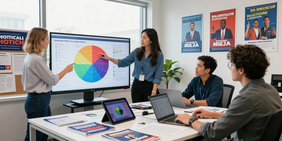 Voter segmentation analysis for political email list building in a collaborative campaign office setting.