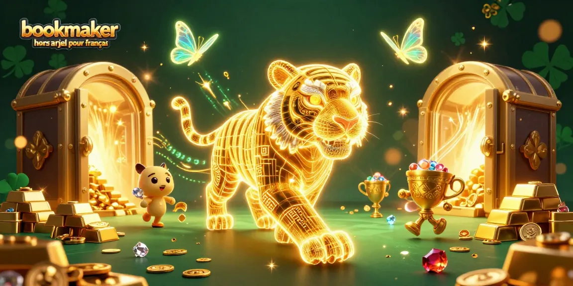 Pariez sur bookmaker hors arjel pour français avec un tigre lumineux dans un casino digital.