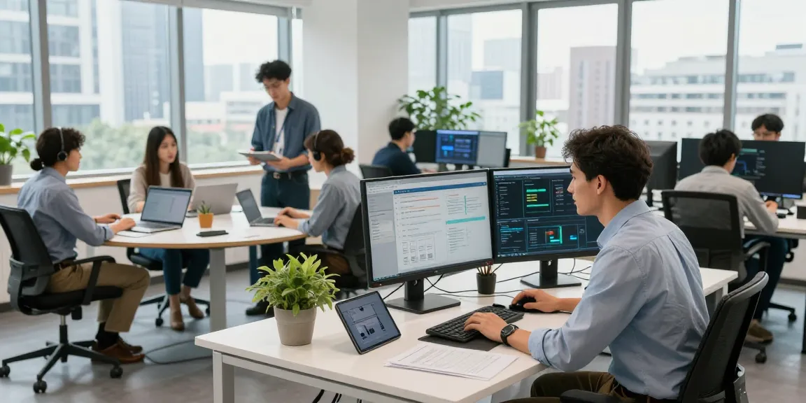 What is the best IT support company in London? Professionals collaborating in a modern IT workspace, enhancing productivity and service.