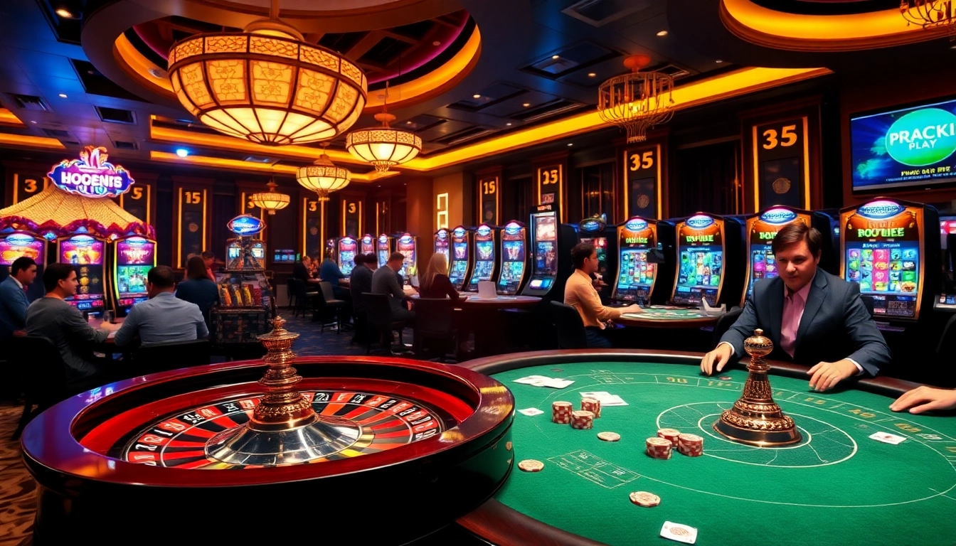 Players engaging with high RTP Pragmatic Play slots in a vibrant casino atmosphere.