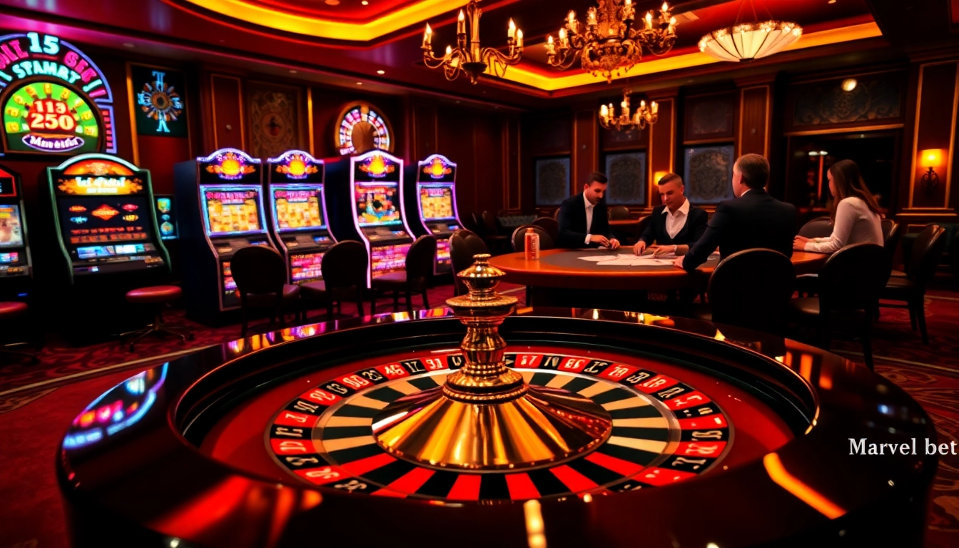 Experience exciting gameplay at Marvelbet.site with players engaging around a roulette table.