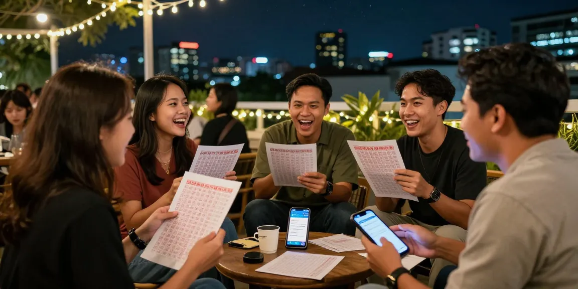 Diskusi komunitas tentang angka untung di malam hari dengan atmosfer hangat.