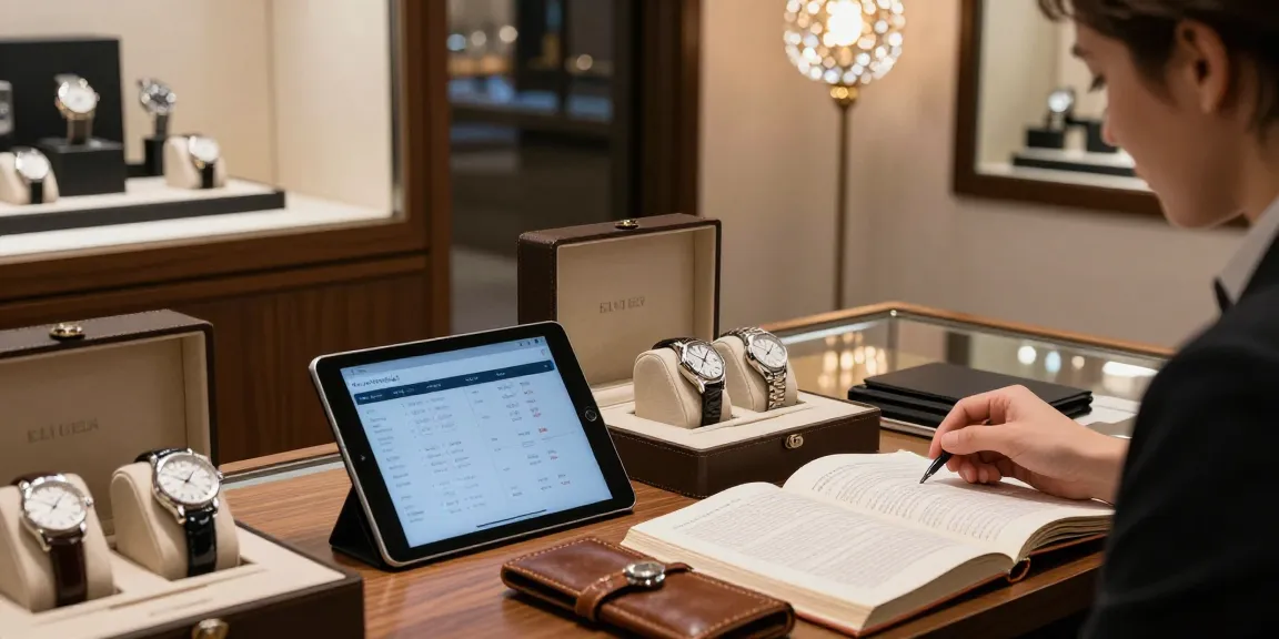 Explore the fine details of a luxury replica watch in an upscale boutique setting.