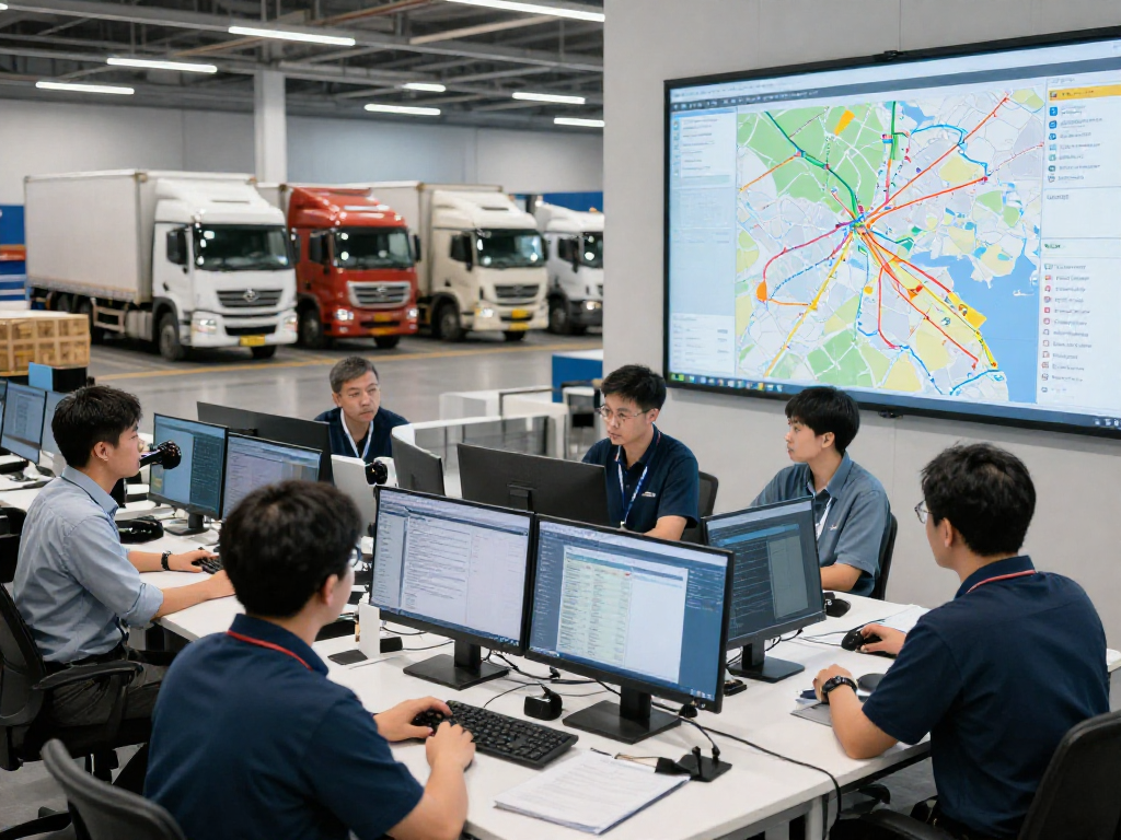 LTL Transport von Dortmund: Team organisiert Versand im modernen Logistikzentrum