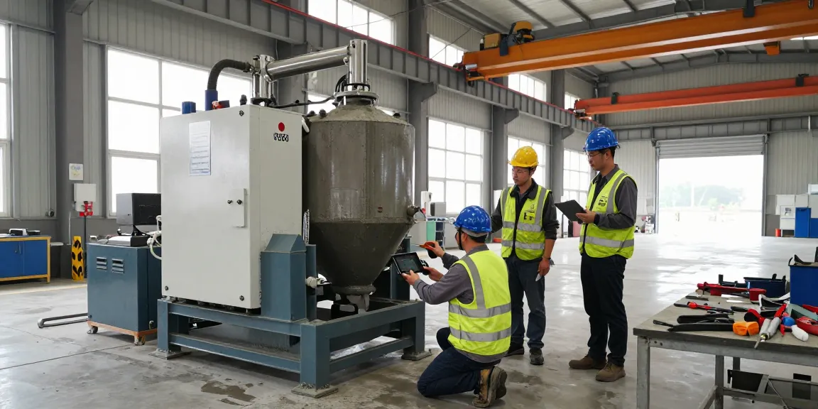 NAGA2000 machine inspection in a heavy industry workshop showcasing teamwork and industrial innovation