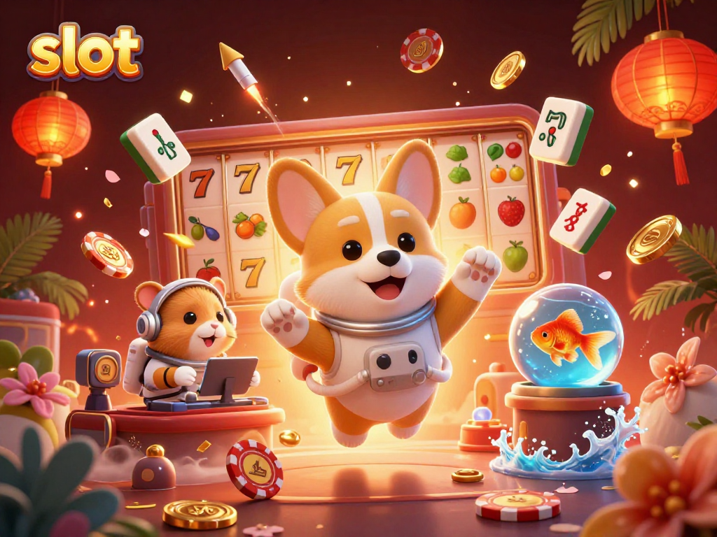 Experience thrilling slot action with colorful characters in a dynamic space casino.