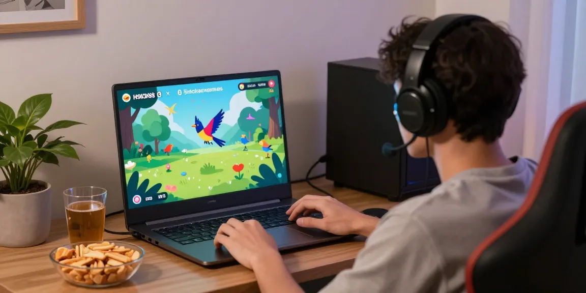 The user enjoying ROKOK88 alternatif features in a cozy gaming setup, showcasing virtual bird-catching gameplay.