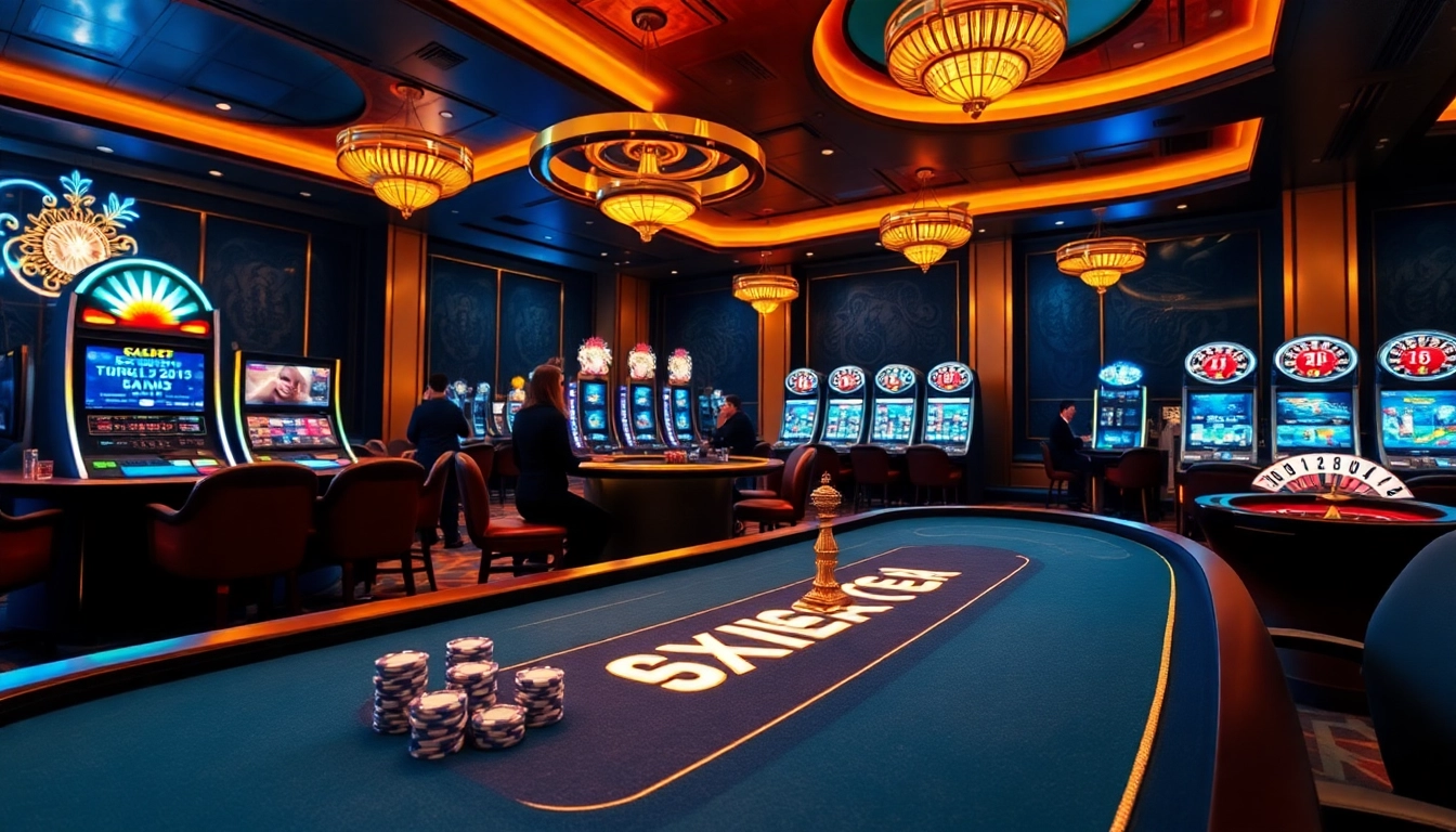 Players enjoying their time at XX88 casino with vibrant slots and poker tables.