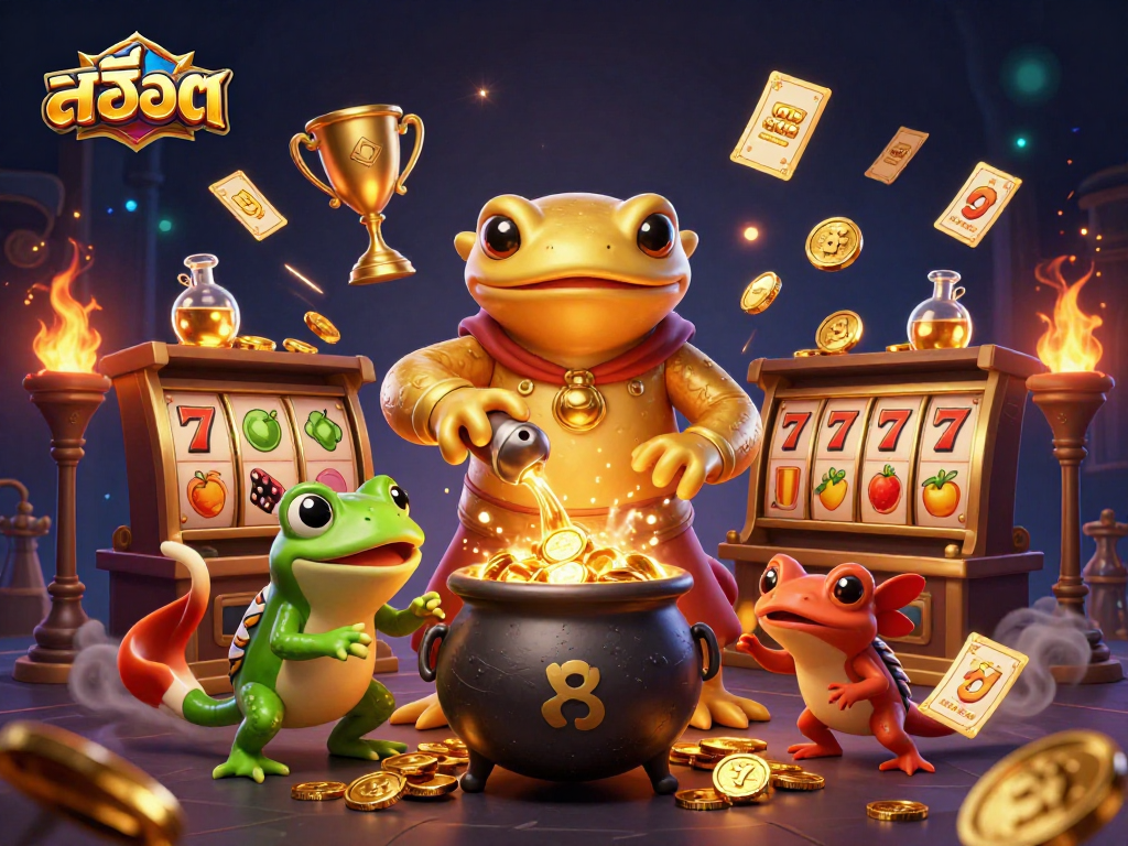 Play exciting สล็อต games featuring a golden salamander alchemist and captivating symbols.