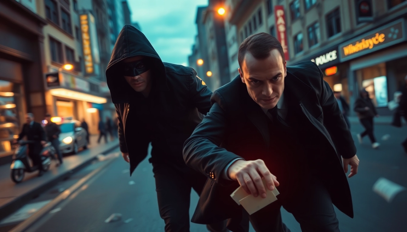 Experience a fast-paced thriller chase scene full of suspense and action.