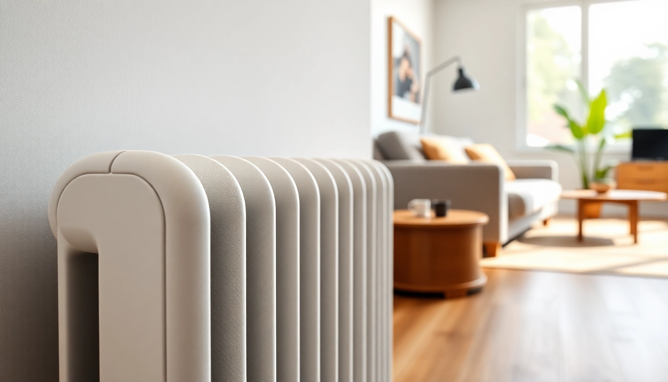 sonni Heizkörper elegant in modernem Raum mit warmen Farben