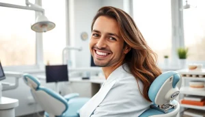 Expert dentist providing care in a modern clinic environment, showcasing professionalism and comfort.