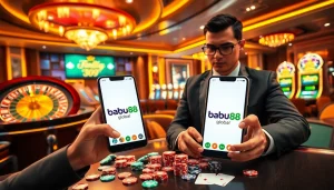 Experience the excitement of Babu88.global with vibrant casino scenes and betting activities.