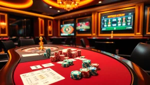 Dynamic scene of football betting on Bong da lu with poker chips and live scores.