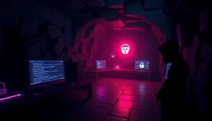 Exploring the hidden wiki as a digital map, showcasing dark web links and anonymity.