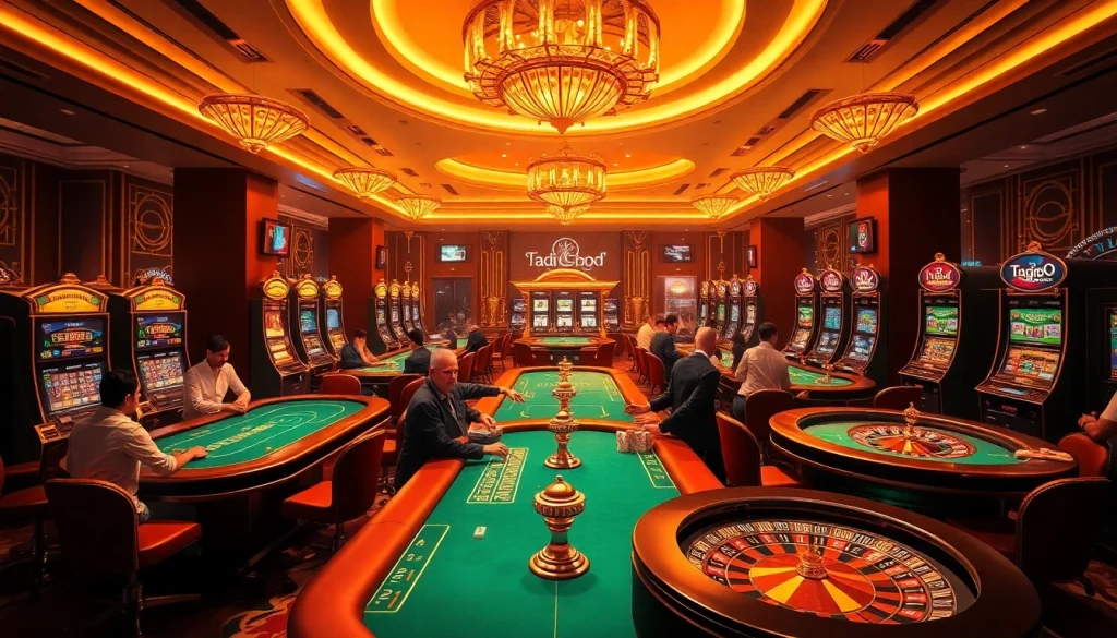 Experience thrilling gambling at https://taigo88.team/ featuring luxurious casino tables and winning players.