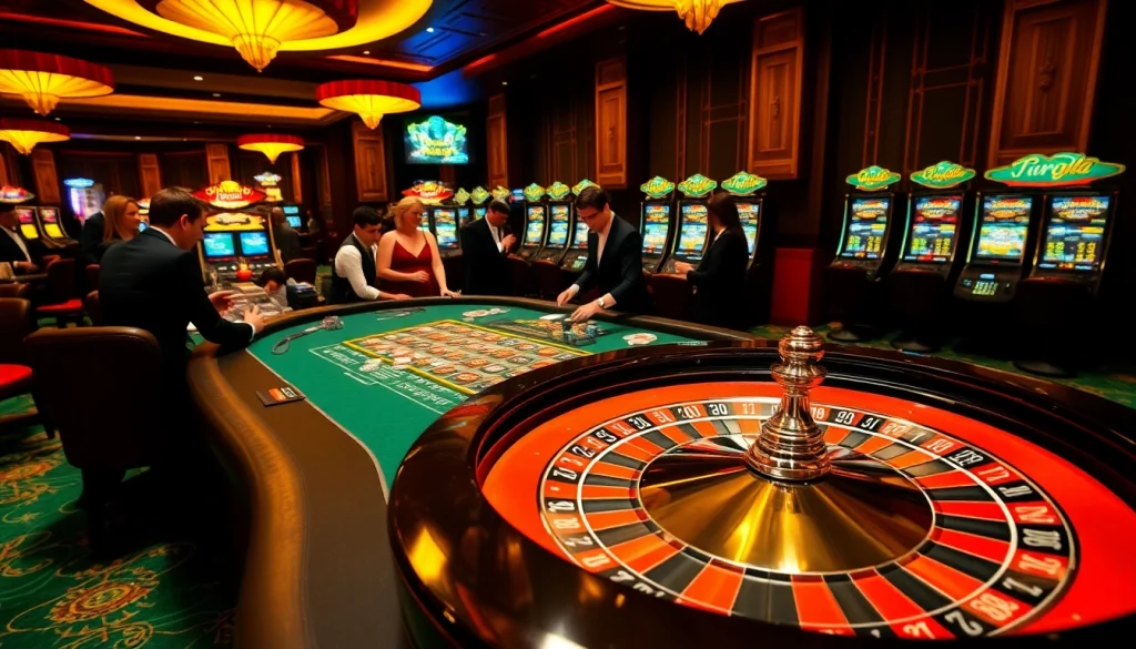 Experience excitement at https://s8glx.com with vibrant casino games and players engaging at the poker table.